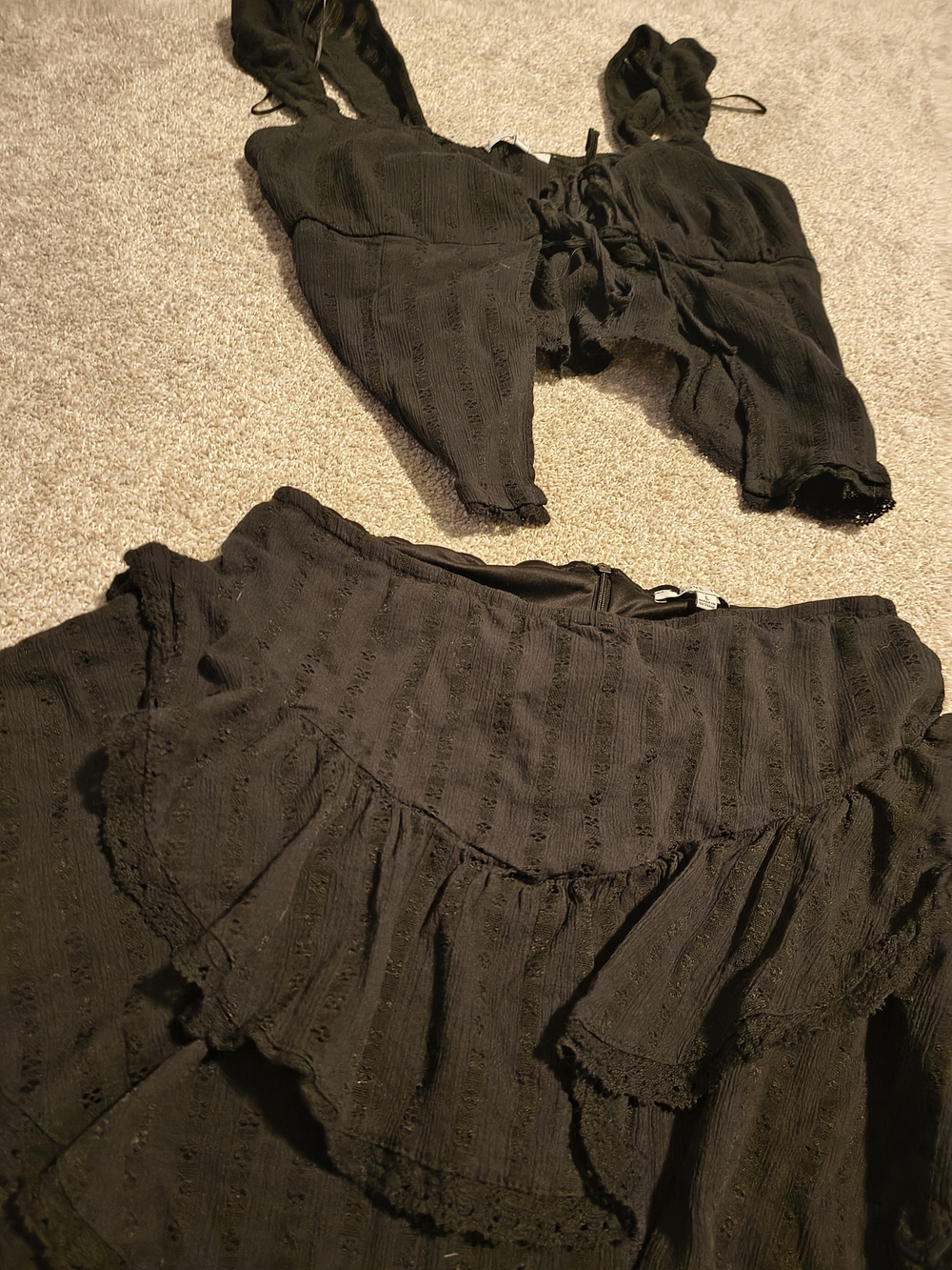 Black Women's Ruffled Tiered Skirt - Classic Boho Style